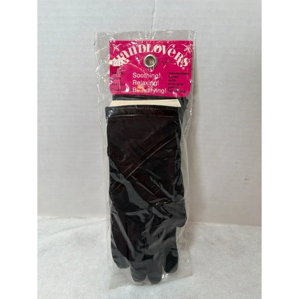NOS VTG 70s Finale Handlovers Driving Gloves Women One‎ Size Black Nylon Spandex